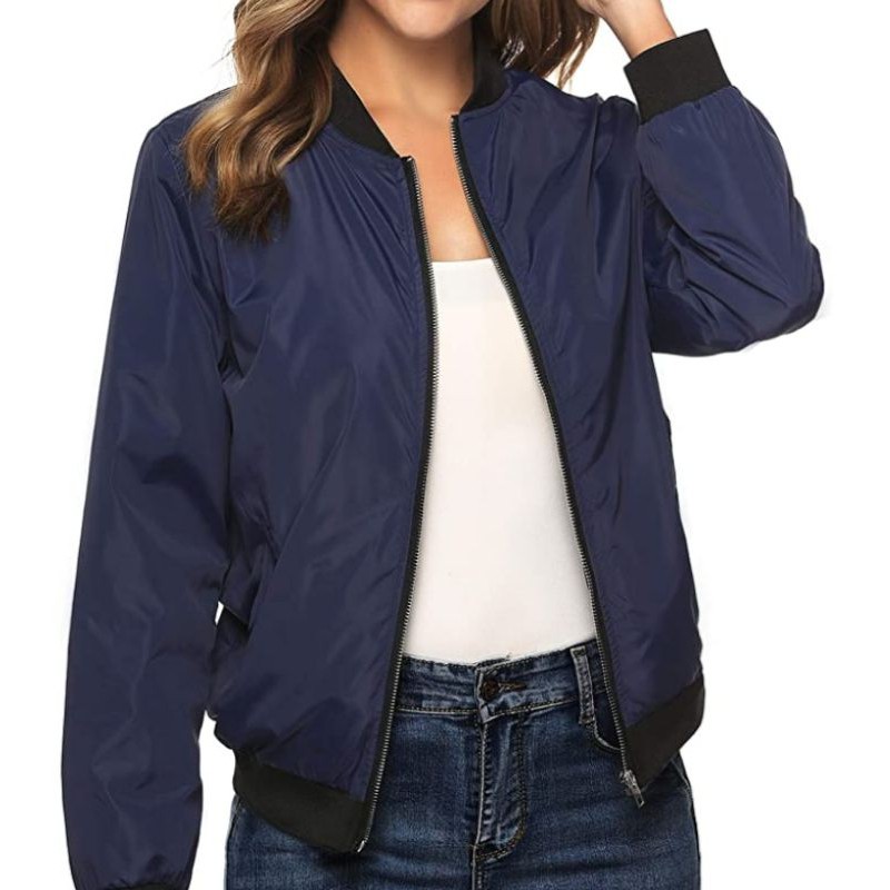 Dark blue bomber jacket sale