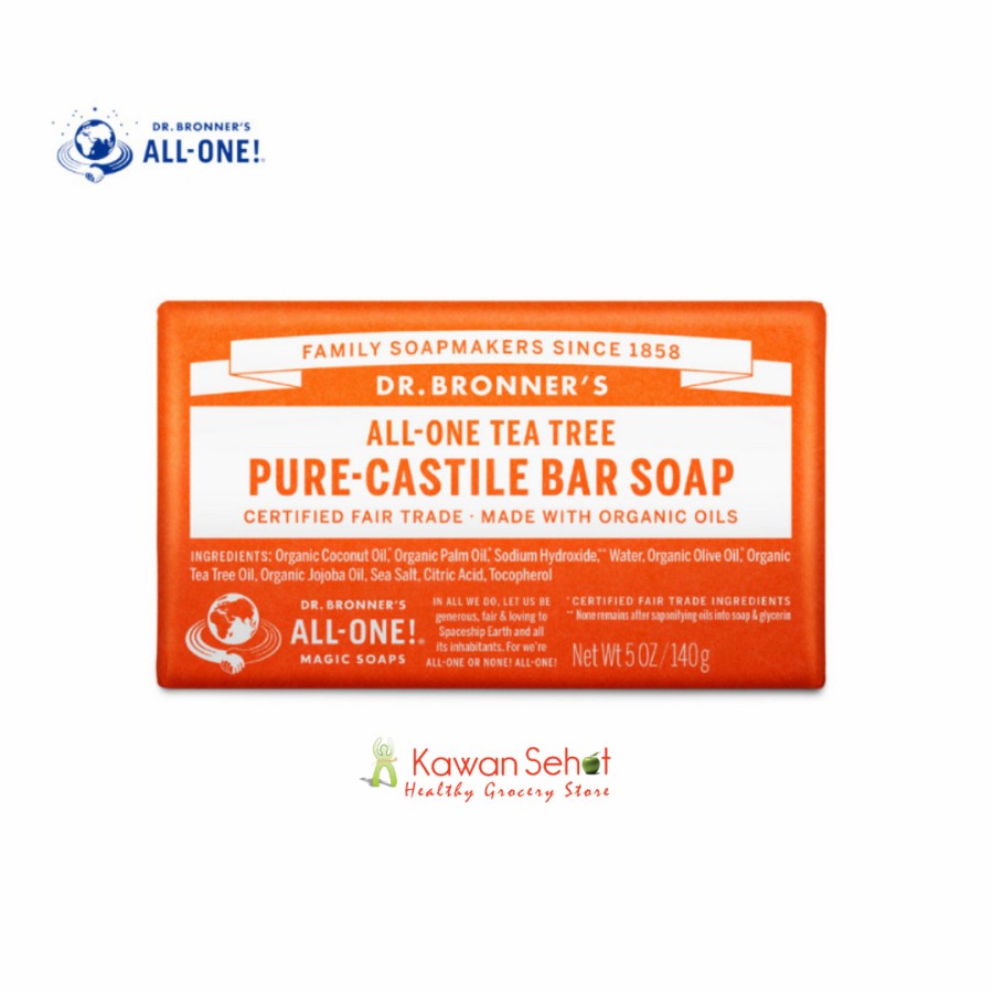 Dr. Bronner's Tea Tree Pure Castile Bar Soap 140g Shopee Philippines