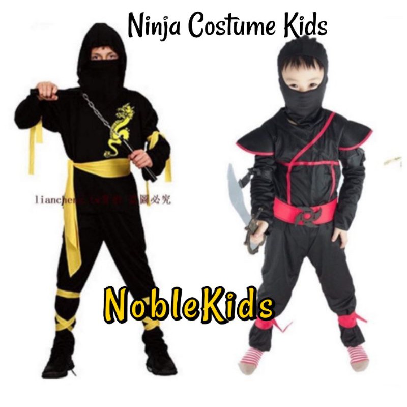 Ninja Costume For Kids(Red/black, Yellow/black) | Shopee Philippines