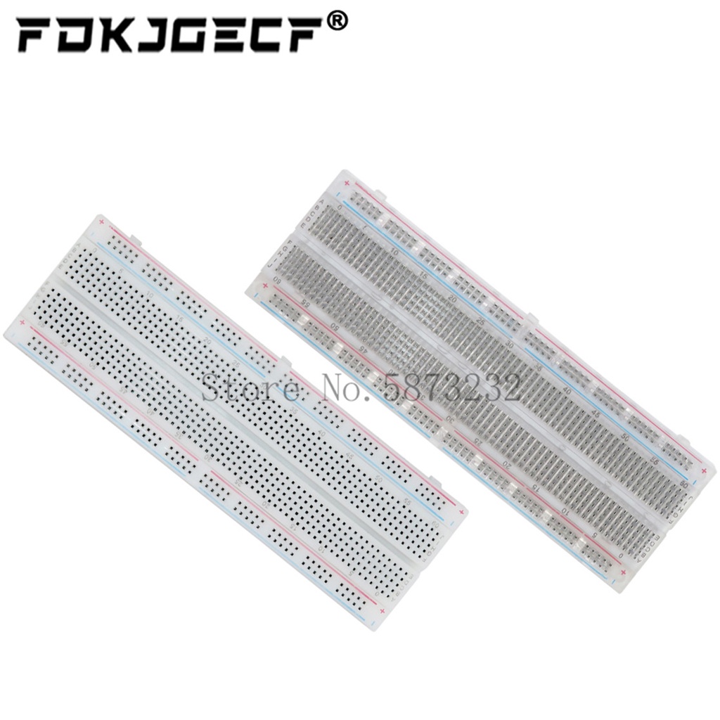 White/Transparent Breadboard 830 Point Solderless PCB Bread Board MB ...