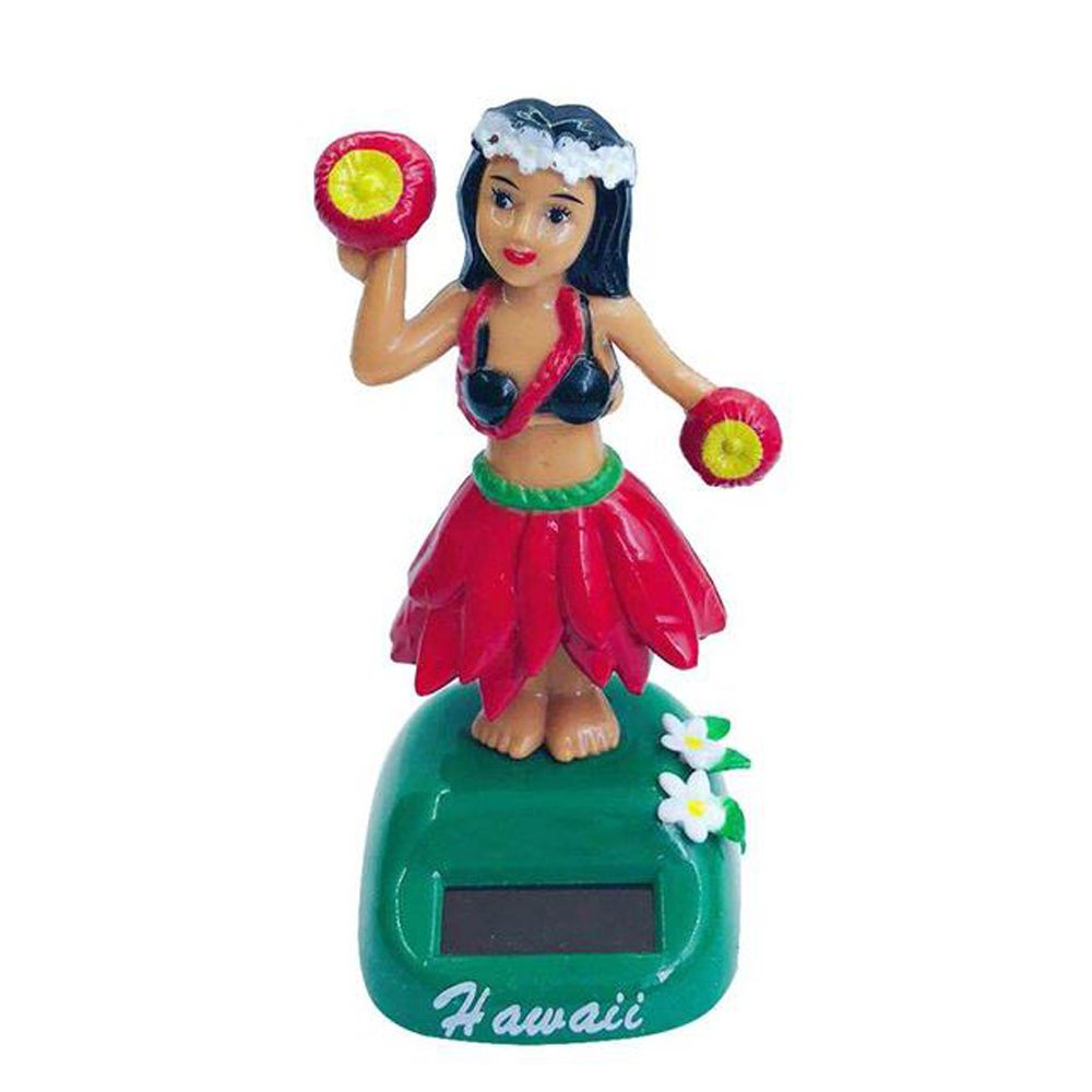 DOREEN Cute Solar Swinging Doll Dashboard Decoration Shaking Head Doll Swinging Hawaiian Girl Car Accessories Hula Dancer Desktop Swinging Bobble