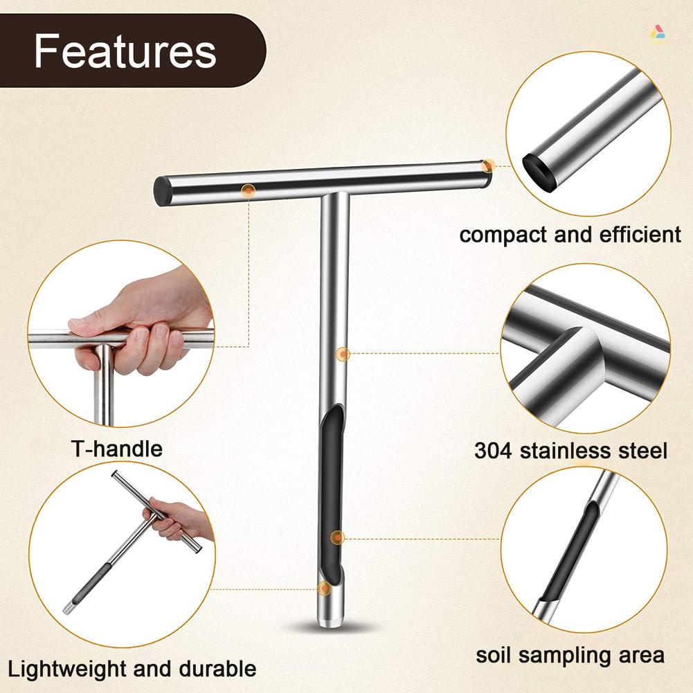 (dabdph)21 Inch Handheld Portable Soil Sampler Stainless Steel Soil ...