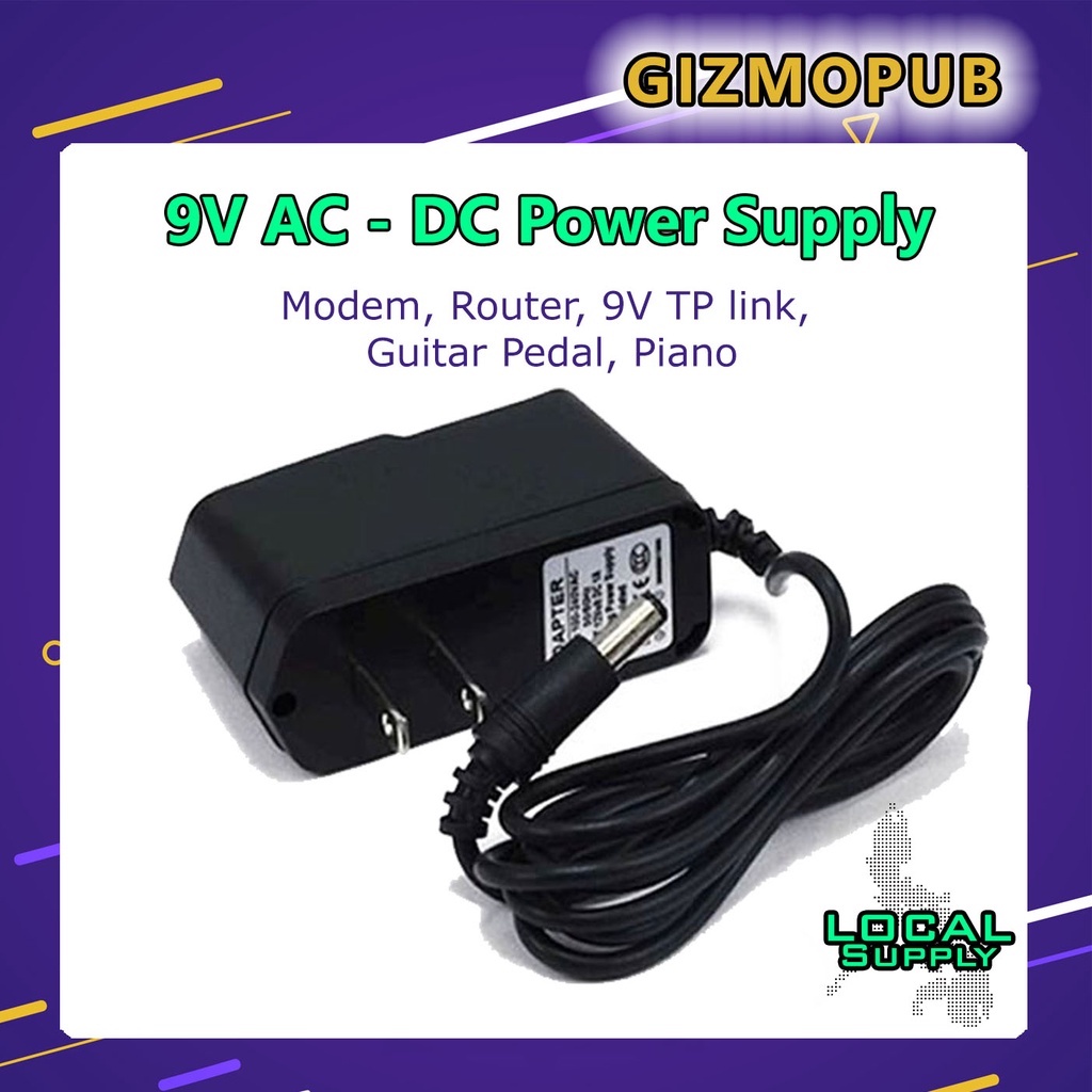 9V 1A 2A AC/DC Power Adapter Guitar Pedal Center Negative Positive Power Supply Adaptor Piano