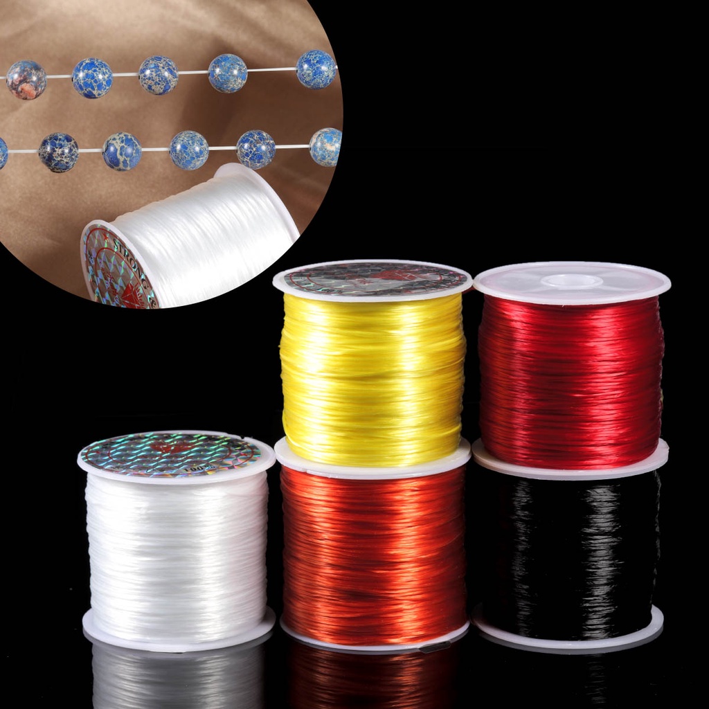 1Roll 10MX0.7mm Elastic Thread Round Crystal Line Nylon Rubber Stretchy ...