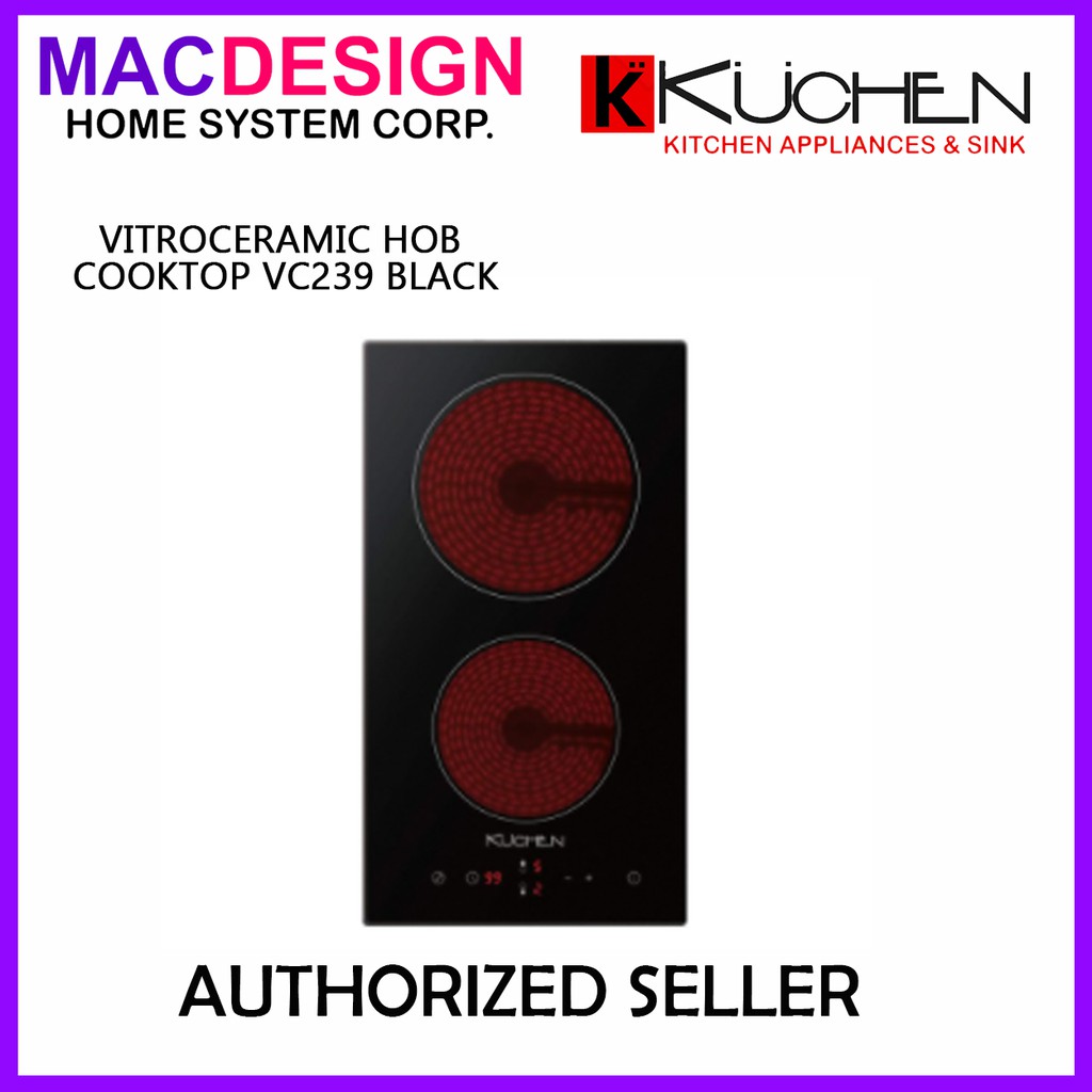 KUCHEN VC239 BK Cooktop Vitroceramic Hob Black 30CM Shopee Philippines