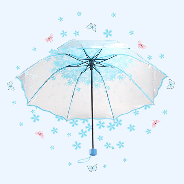 Harajuku Cherry Blossom Transparent Folding Umbrella YV2016