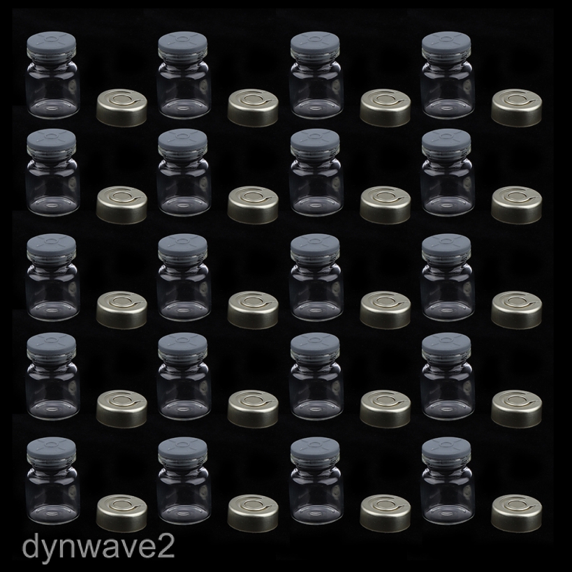20Pcs Empty Sterile Glass Sealed Serum Vials Bottles Liquid Containers