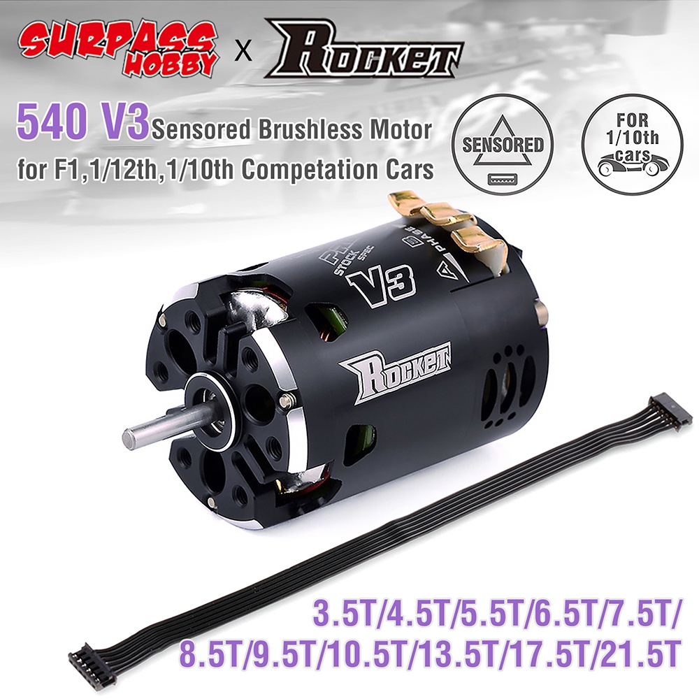 Moteur Rocket Himoto 540 4.0T Sans Balais Sensored - Pour Voiture 1/10, NEUF