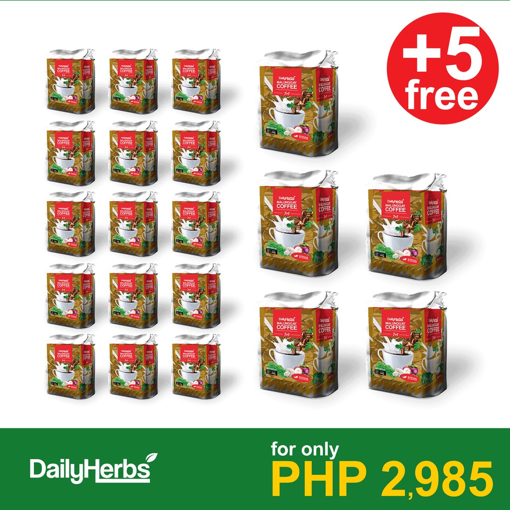 15 + 5 FREE Packs Daily Herbs Malunggay Coffee with Mangosteen extract