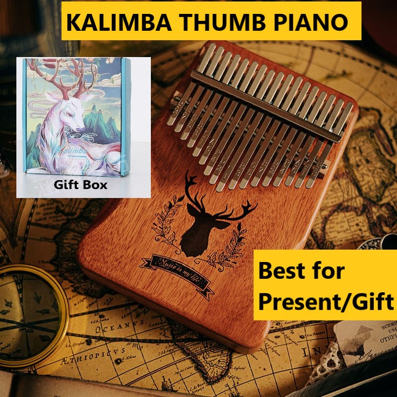 [New] Premium Kalimba 17 Keys Thumb Piano Crystal Acrylic Gecko Kalinba