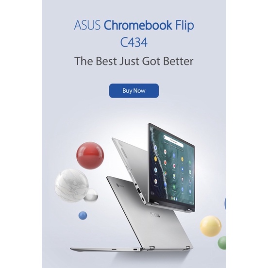ASUS Chromebook Flip C434 2In1 Laptop 14" Full HD 4Way NanoEdge