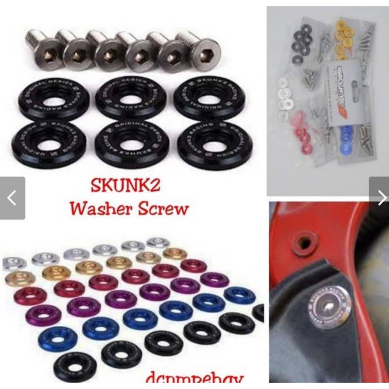 Skunk2 Valve Cover Washers Honda B Series Black 6 pcs washer