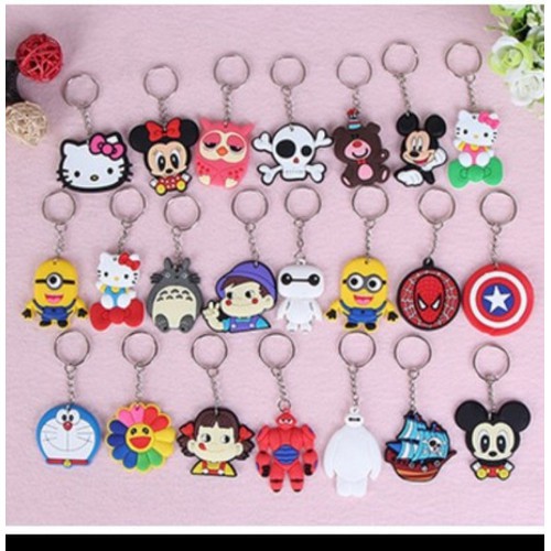 Combo of 100 cartoon flexible silicone keychains (B0067 x 100 pieces ...