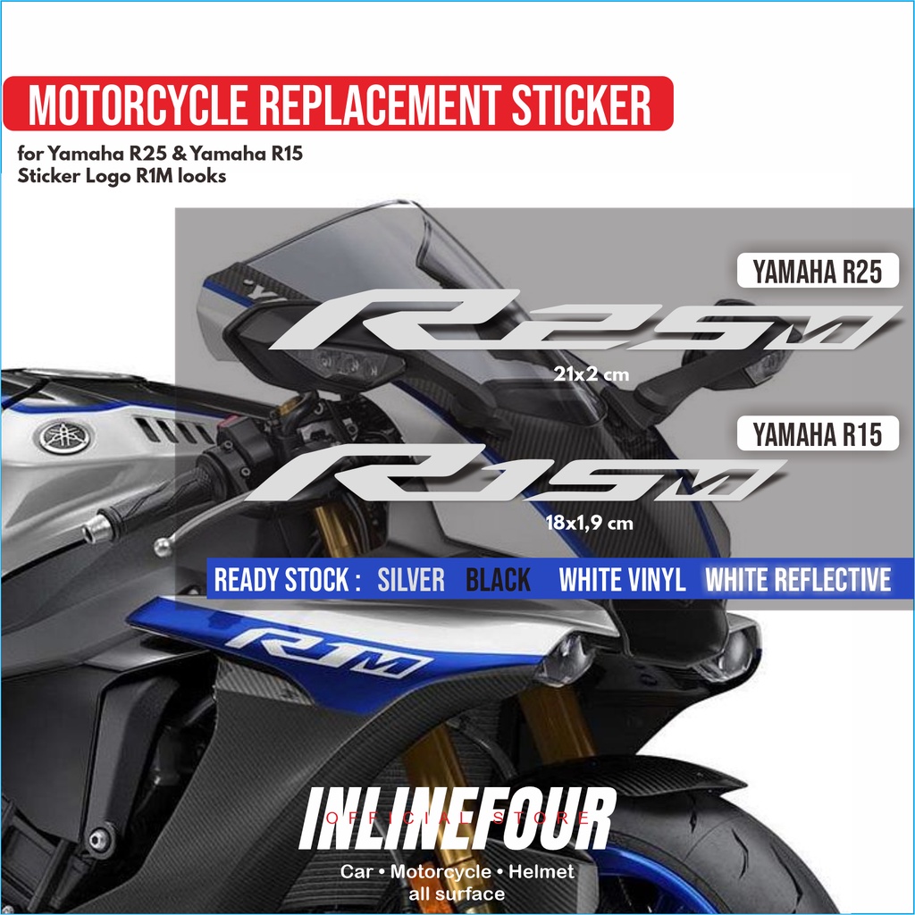 R15 and R25 Logo Cutting Stickers for R1M R15M R25M Body Style ...