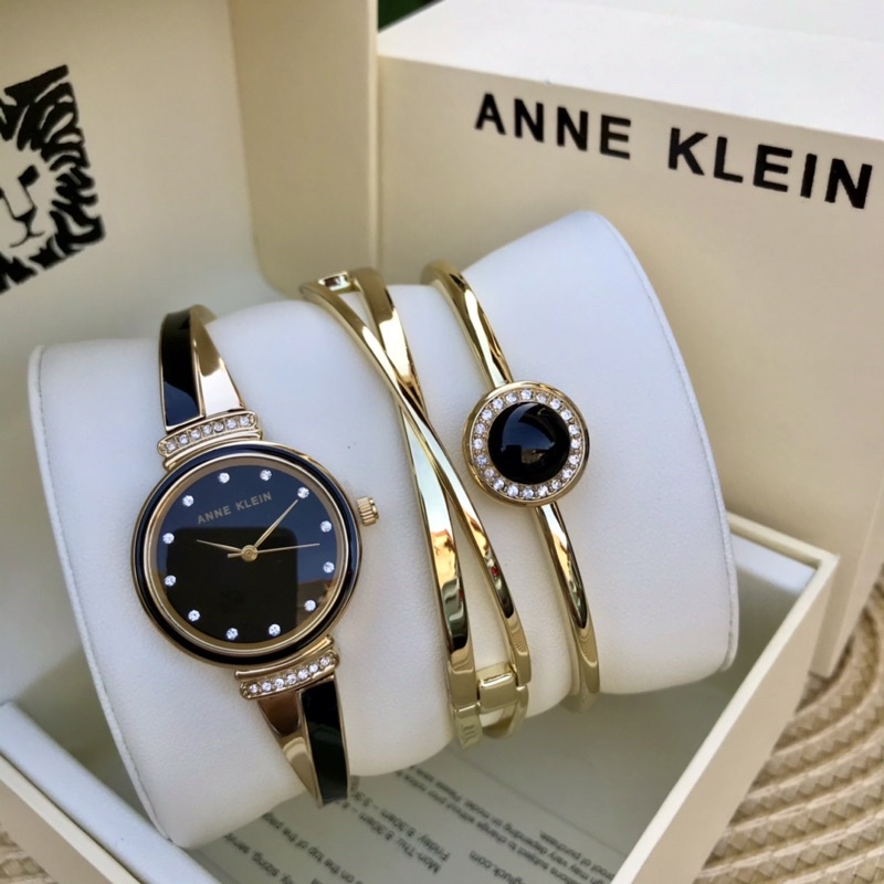 Anne Klein US Women Swarovski Crystal Accented Watch Bracelet Set