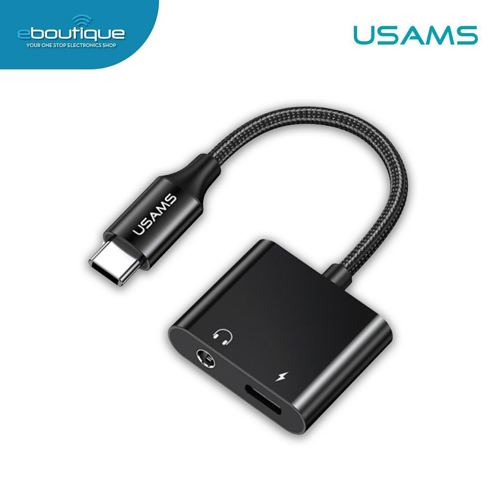 USAMS Type C to 3.5DC Audio Adapter With PD 60W Charging Port Audio