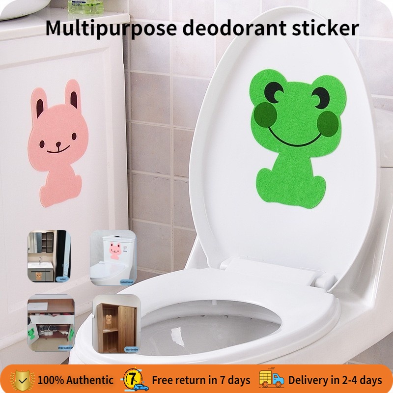 Cartoon Toilet Sticker Deodorant Pad Cute WC Sticker Family DIY Decor