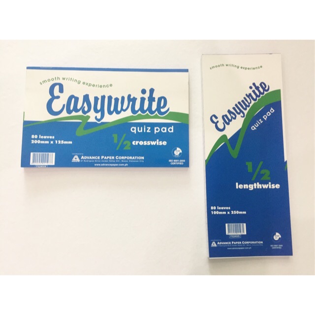 Easywrite Quiz Pad 1/2