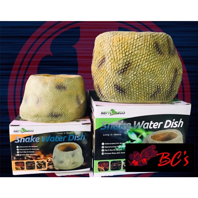 REPTI ZOO Snake Water Bowl Terrarium Resin Rock Deep Snake Water Dish