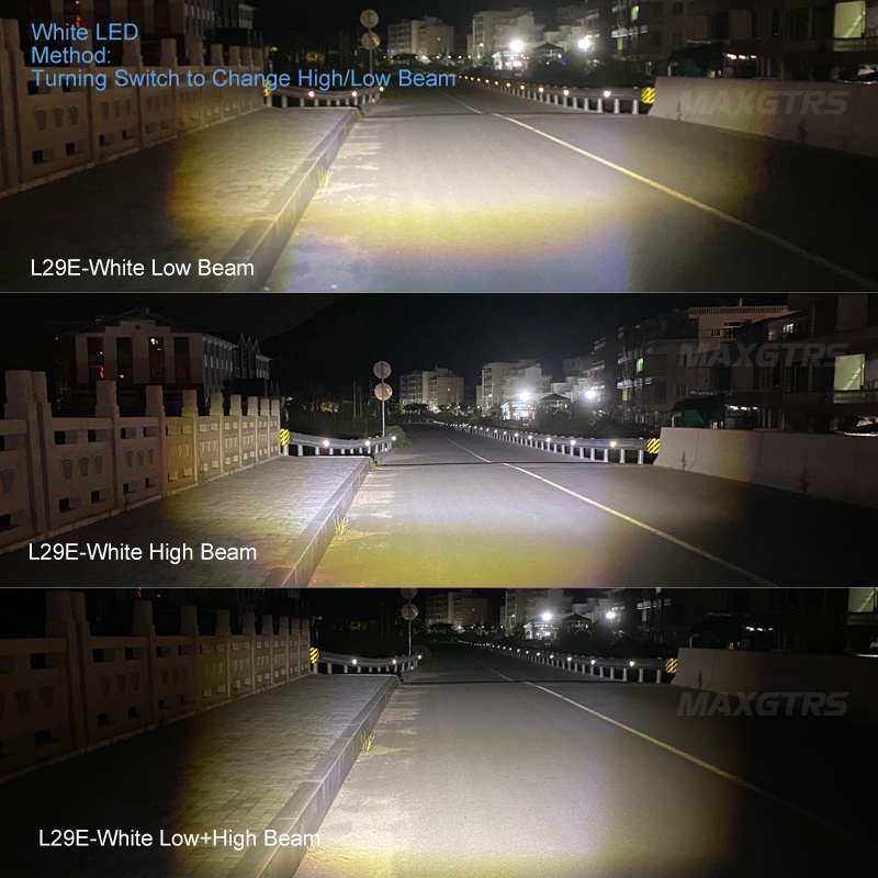 MAXGTRS Tri-Model Color Motorcycle Led Headlight Projector Lens Car ...