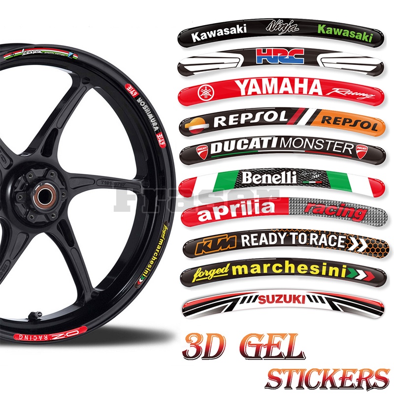 Universal 8pc Motorcycle Car 16-22 Inch Rim Wheel Epoxy Reflective 3D ...