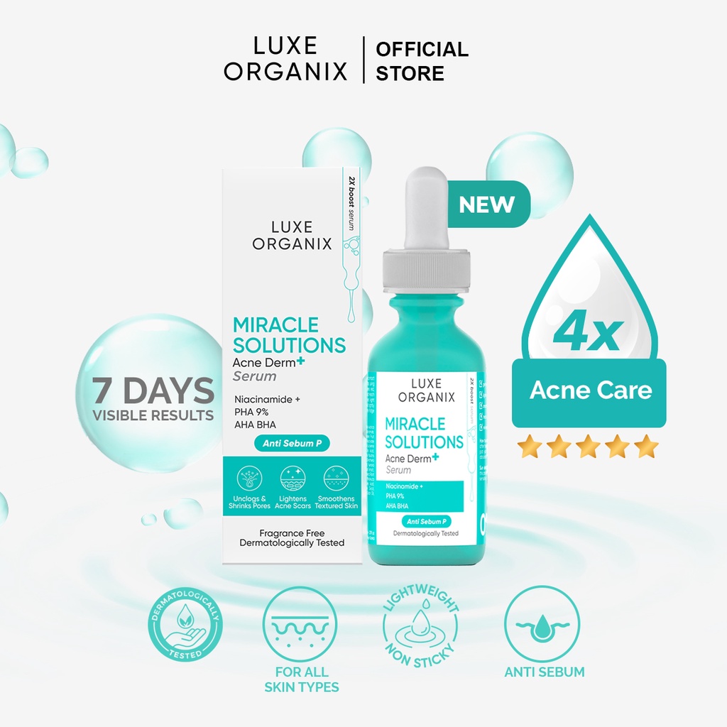LUXE ORGANIX Miracle Solutions AHA BHA PHA Serum 30ml | Shopee Philippines