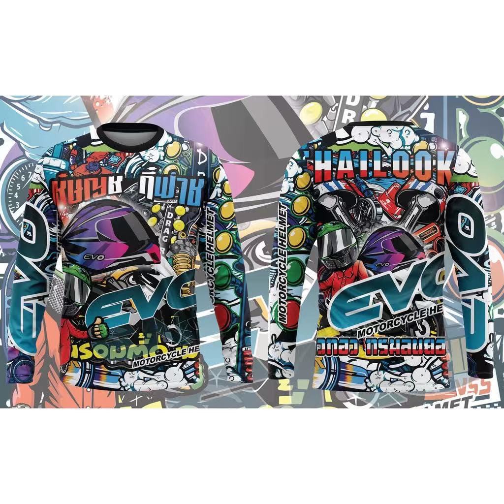 Long-sleeve motor Cycling Jersey Racing Bike Ride Motorcycle T-shirt ...