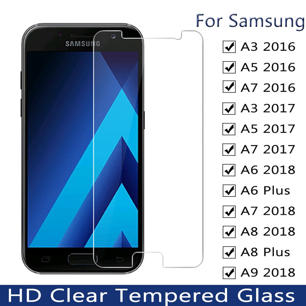 Full Cover Tempered Glass Samsung A01 Core A3 A5 A6 A7 A8 A8S A9 A72 ...