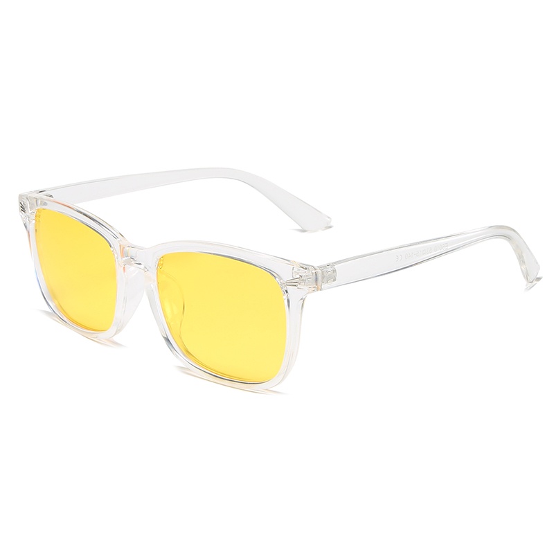 Plastic Transparent White Frame Night Vision Lens Sunglasses Men Polarized  Driving Square Sun Glasses For Women