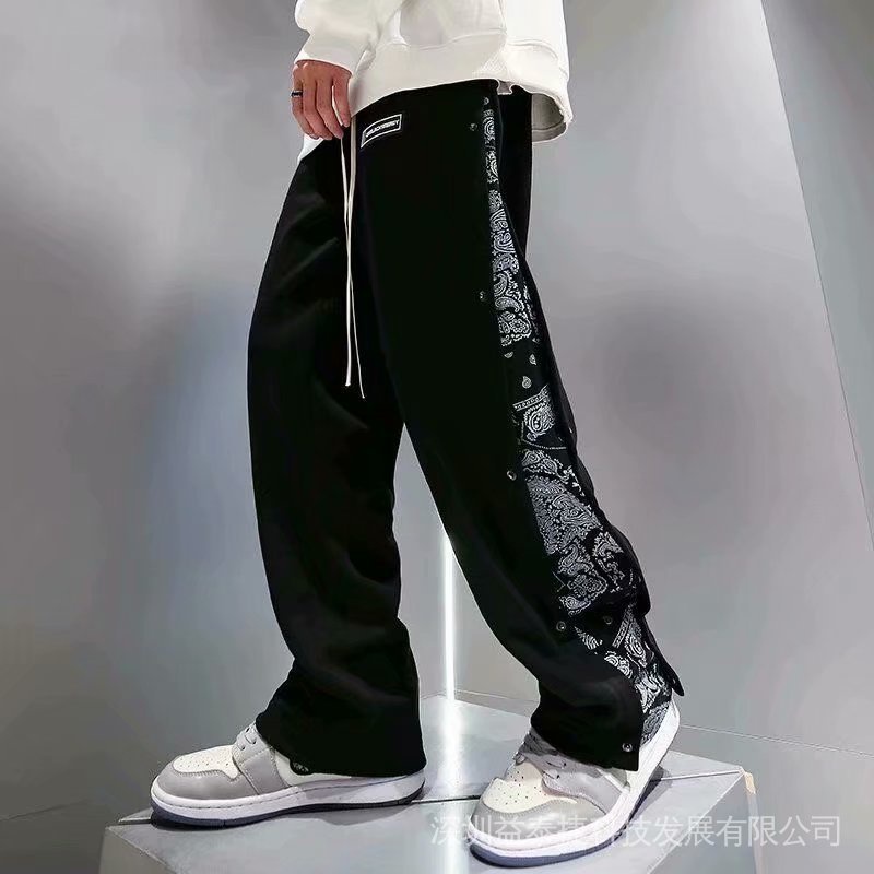 《现货秒发》Men's casual pants, hip-hop style floral cashier fabric, loose ...
