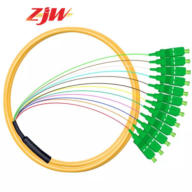 ZJW 12 Strand 12 core fiber pigtail 9/125 Fiber Optic Pigtail SC/APC ...