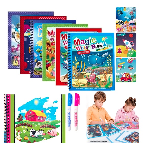 Magic Book Water drawing Reusable Coloring Book Sensory Early Education ...