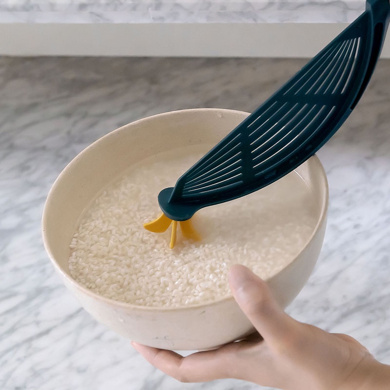 Drain Washing Rice Sieve Creative Plastic Hand Stirring Stick Rice ...