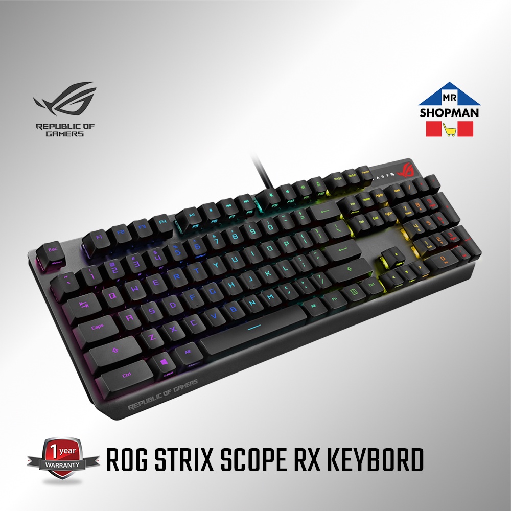Asus ROG Strix Scope RX Optical RGB Gaming Keyboard (RX Red Optical ...