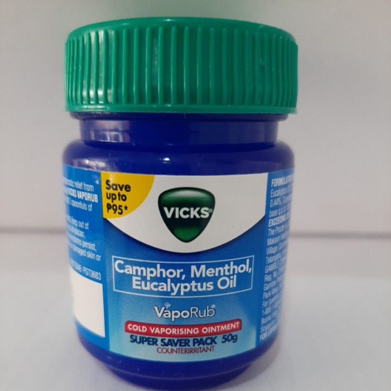 Camphor, Menthol, Eucalypyus Oil (VICKS) VapoRub Cold Vaporising ...