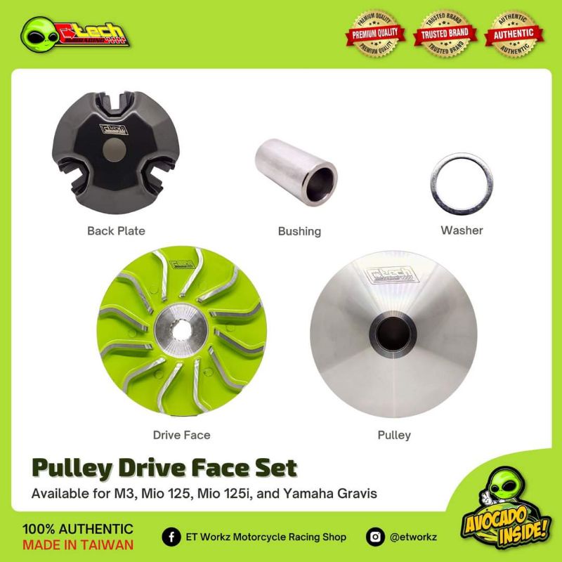 ETech Avocado Pulley and Drive face for Mio i125 Shopee Philippines