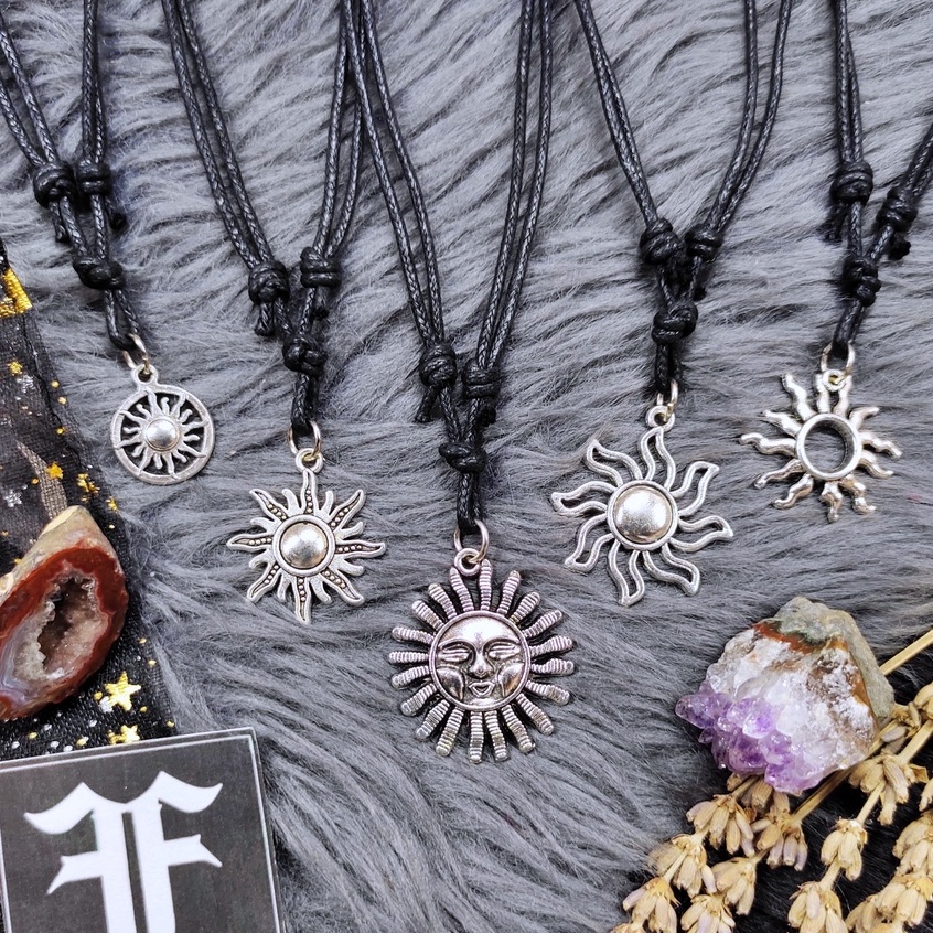 Celestial Gothic BS Sun Charm Choker Adjustable Necklace Wiccan Moon ...