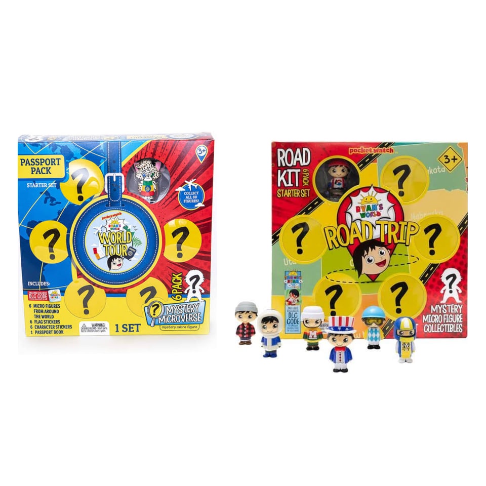 Ryan's World Road Trip / World Tour 6 Pack Starter Set Micro Figure