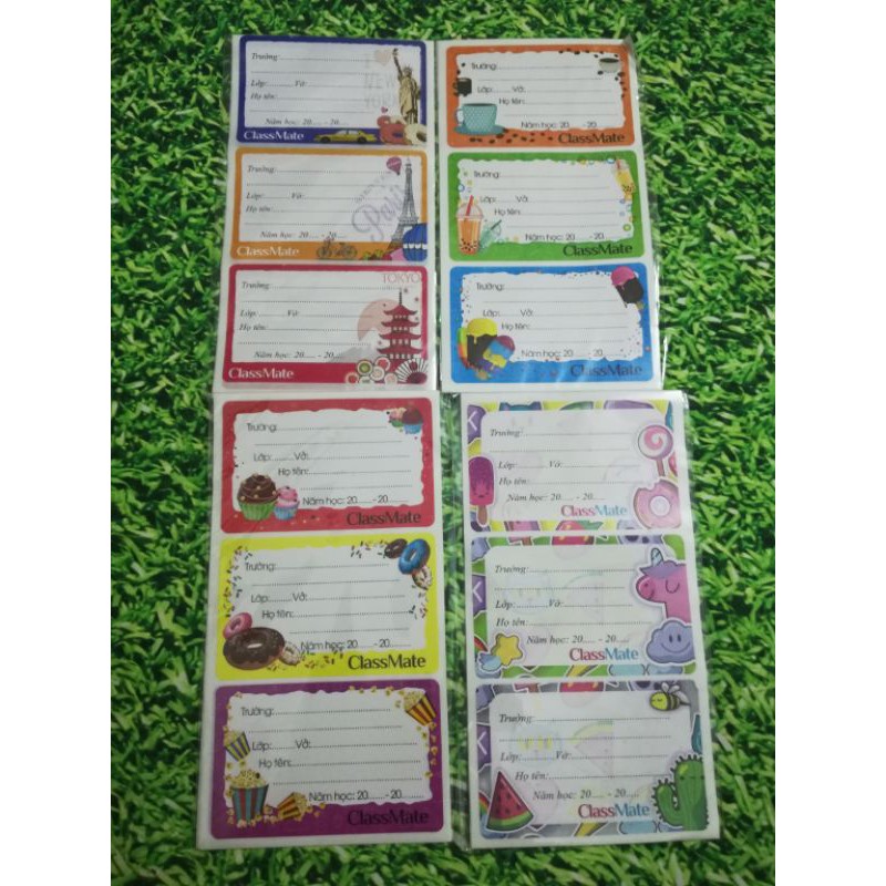 Set of 15 Classmate notebook labels - Pre-adhesive notebook labels ...