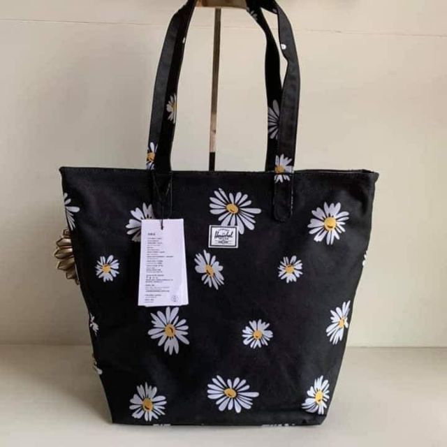 Herschel mica black shopper best sale tote bag