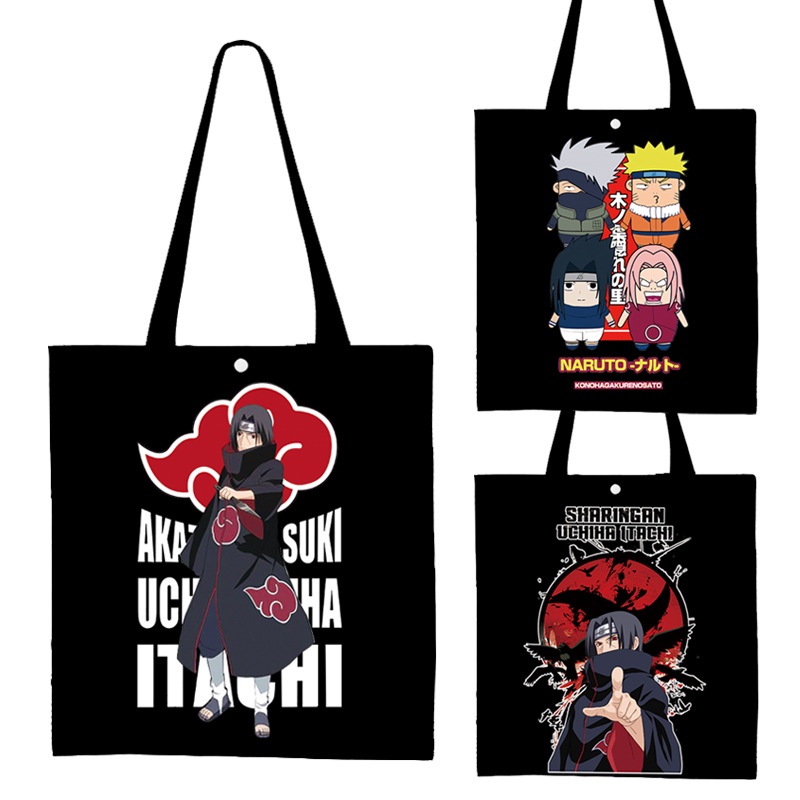 [Ready Stock]Naruto tote bag Uji wave Itachi shoulder bag anime