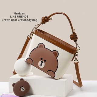 Youpin Mexican/ scarecrow LINE FRIENDS Brown Bear bag Advanced cute Girl  one-shoulder bag minority shoulder bag