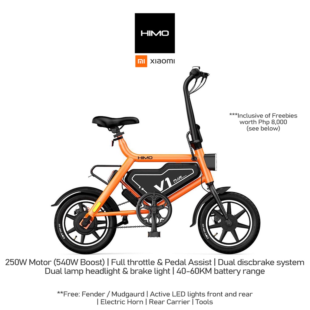 Xiaomi Himo V1 Plus Portable Electric Bike 60KM range 250W 36V E Bike Ebike Shopee Philippines