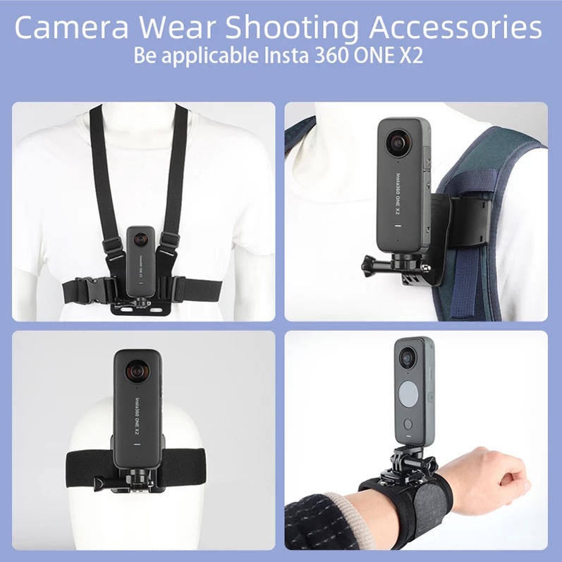 Chest Mount Harness & Head Strap Kit - Compatible With GoPro, Insta360, DJI Action Cameras (Complete Accessory Set)