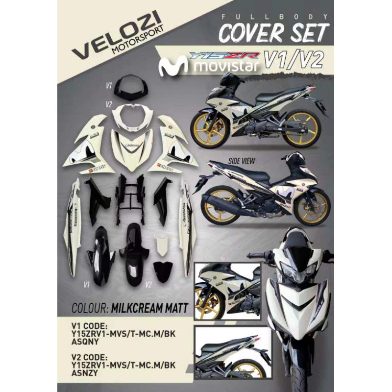 Y Zr V V Coverset Movistar Sticker Tanam Milkcream Matte Black