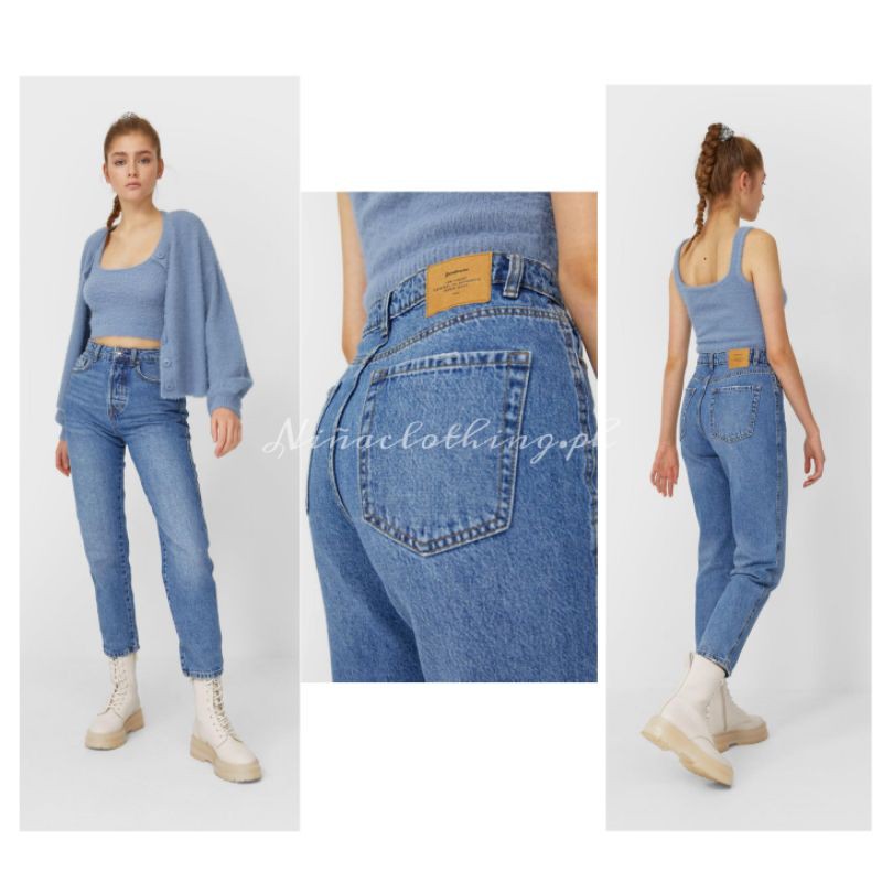 Stradivarius Mom Fit Vintage Jean in Light Wash | Shopee Philippines