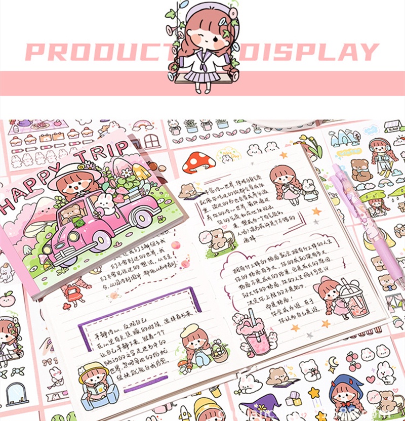 Handbook Sticker Book 50sheets Cartoon DIY Stickers | Shopee Philippines
