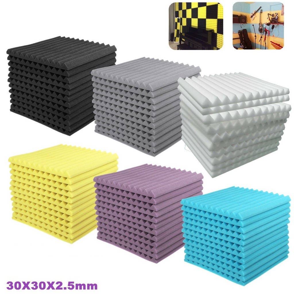 High Density 30x30x2.5cm 7 Colors Soundproofing Foam SoundProof Foam ...