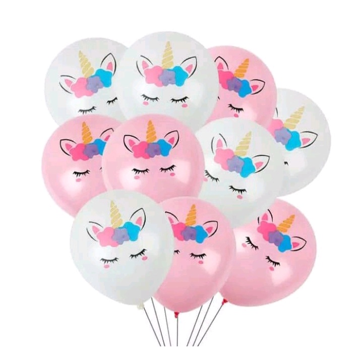 Unicorn Motif Latex Balloons Unicorn Horse Printed Plain Latex Balloons ...