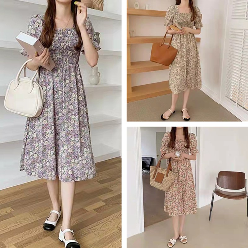 Casual elegant summer korean ladies fashion style for summer beachwear party maxi daily outfit Shopee Philippines